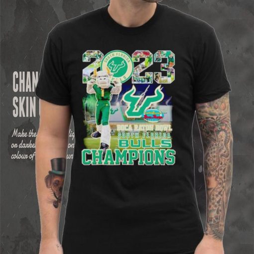 Rocky the Bull mascot South Florida Bulls 2023 Boca Raton Bowl Champions shirt