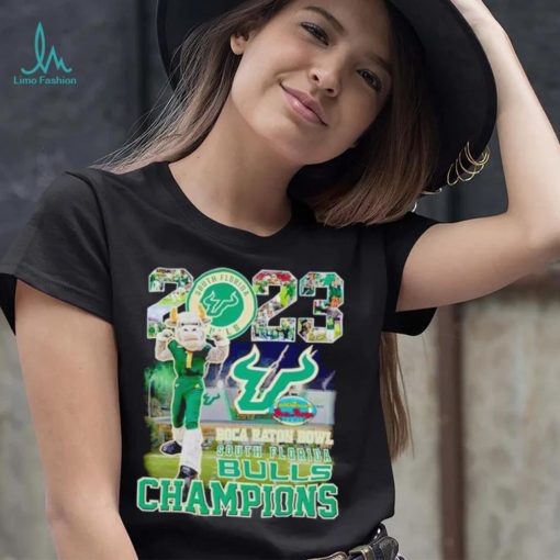 Rocky the Bull mascot South Florida Bulls 2023 Boca Raton Bowl Champions shirt