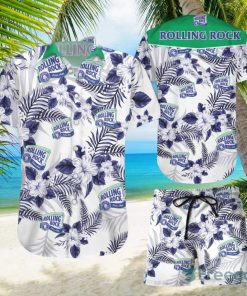 Rolling Rock Hawaiian Shirts And Short Summer Beach Set