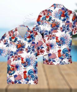 Rooster, 4th Of July Hawaiian Shirt