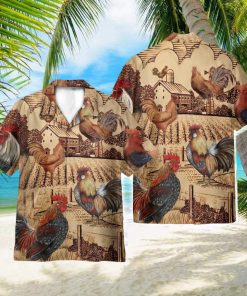 Rooster Vintage AOP Hawaiian Shirt Beach Lover Summer Gift Shirt