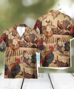 Rooster Vintage AOP Hawaiian Shirt Beach Lover Summer Gift Shirt