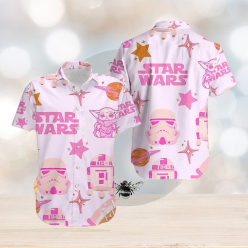 Royal Charm Pink Baby Yoda Star Wars Hawaiian Shirt Elegance