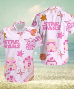 Royal Charm Pink Baby Yoda Star Wars Hawaiian Shirt Elegance