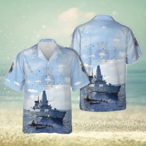 Royal Navy HMS Dauntless (D33) Hawaiian Shirt Tropical Beach