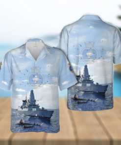 Royal Navy HMS Dauntless (D33) Hawaiian Shirt Tropical Beach