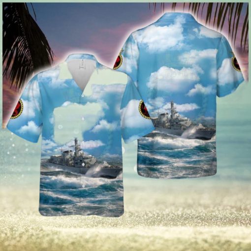 Royal Navy HMS Marlborough (F233) Type 23 frigate Hawaiian Shirt Gift Holidays