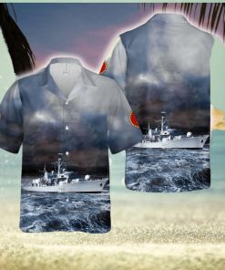 Royal Navy HMS Norfolk (F230) Type 23 frigate Hawaiian Shirt Tropical Beach