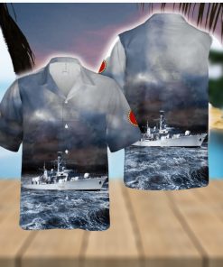 Royal Navy HMS Norfolk (F230) Type 23 frigate Hawaiian Shirt Tropical Beach