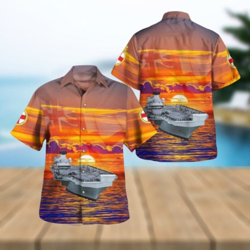 Royal Navy HMS Prince of Wales (R09) Hawaiian Shirt All Over Print Summer