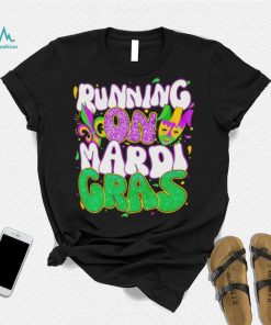 Running on Mardi Gras shirt