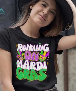 Running on Mardi Gras shirt