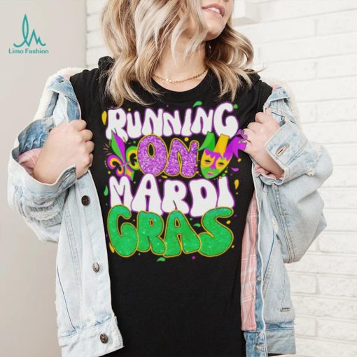 Running on Mardi Gras shirt