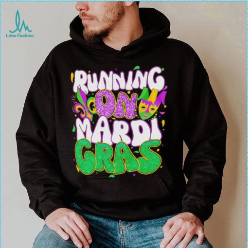 Running on Mardi Gras shirt