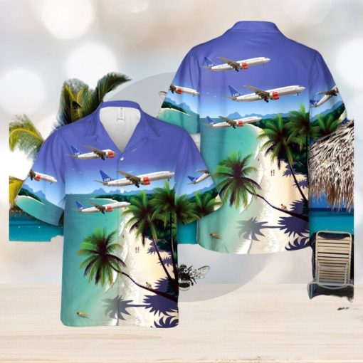 SAS Scandinavian Airlines Boeing 737 800 airplane 3D Hawaiian Shirt Beach Lover Gift