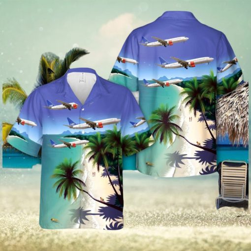 SAS Scandinavian Airlines Boeing 737 800 airplane 3D Hawaiian Shirt Beach Lover Gift