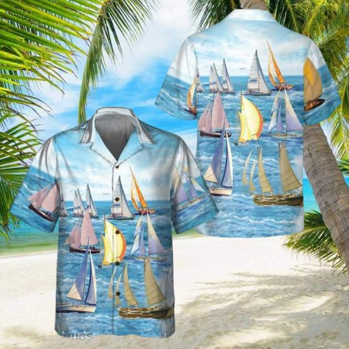 Sailing Boats Hawaiian Shirt Aloha Casual Shirt For Men And Women