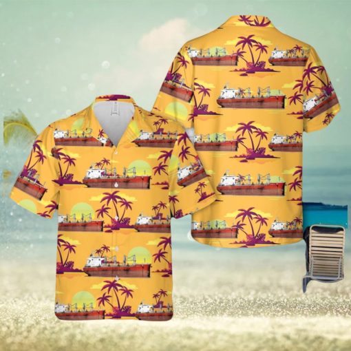 Sailing Sky Bulk Carrier Ship 3D Hawaiian Shirt Beach Lover Gift