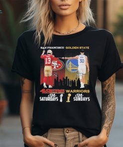 San Francisco 49Ers on Saturdays vs Golden State Warriors on Sundays Purdy and Cury Signatures Shirt