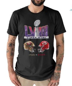 San Francisco 49Ers vs. Kansas City Chiefs Helmet Super Bowl LVIII Shirt