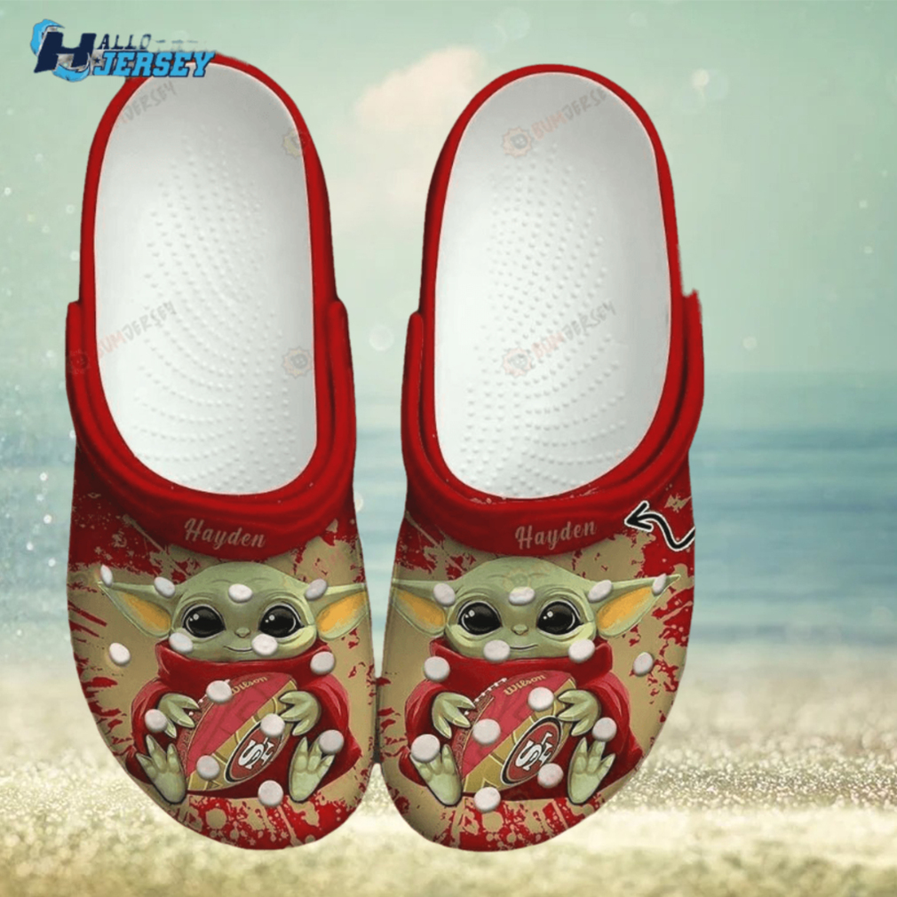 San Francisco 49ers Baby Yoda Custom Name Crocs San Francisco 49ers Baby Yoda Custom Name Crocs