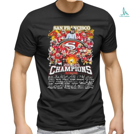 San Francisco 49ers Football Team NFC Championship Champions Signatures Shirt