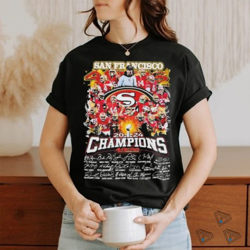 San Francisco 49ers Football Team NFC Championship Champions Signatures Shirt