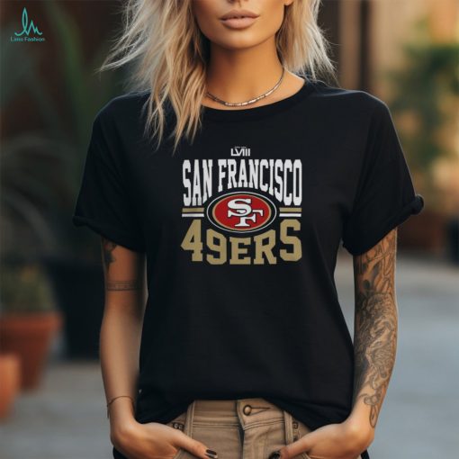 San Francisco 49ers Majestic Threads Super Bowl LVIII Tri Blend Logo Shirt