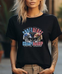 San Francisco 49ers vs Detroit Lions 2023 NFC Championship Matchup Helmet Head To Head Unisex T Shirt