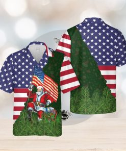 Santa Usa Flag Christmas Aloha Hawaiian Shirt Beach Gift Short Sleeve Shirt