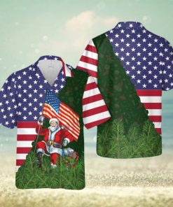 Santa Usa Flag Christmas Aloha Hawaiian Shirt Beach Gift Short Sleeve Shirt