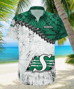 Saskatchewan Roughriders Ca Football Grunge Polynesian Tattoo Pattern Hawaiian Shirt For Fans