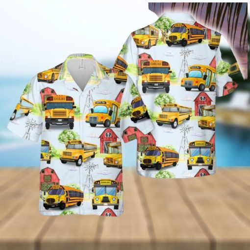 School Bus Hawaiian Shirt Men Women Gift Summer