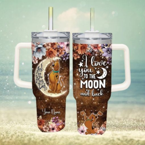 Scooby Doo Customized 40 Oz Tumbler I Love You To The Moon and Back