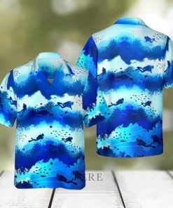 Scuba Diver Under Sea Cave Hawaiian Shirt Aloha Casual Shirt For Men And Women