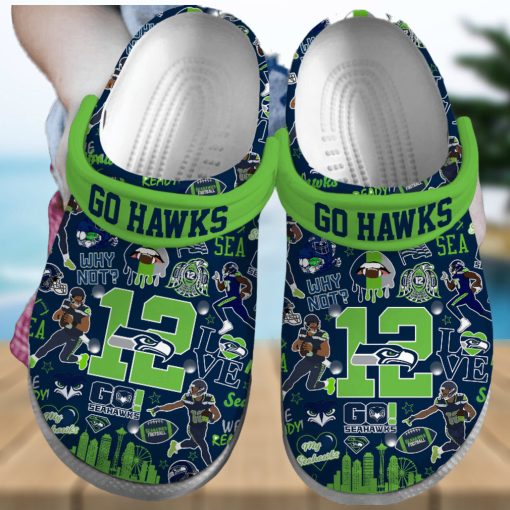 Seattle Seahawks NFL Sport Crocs Crocband Clogs Shoes Comfortable For Men Women and Kids – Footwearelite Exclusive