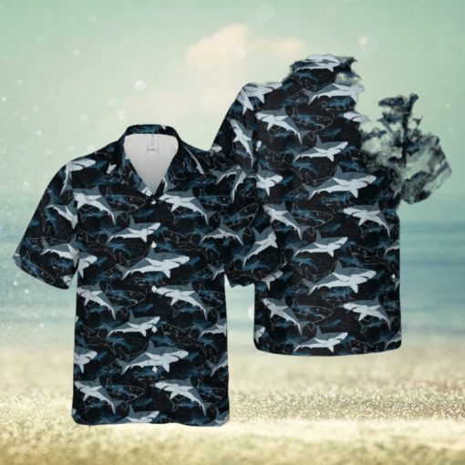 Shark Pattern Hawaiian Shirt Gift Holidays