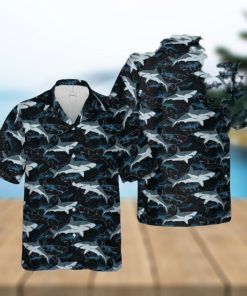 Shark Pattern Hawaiian Shirt Gift Holidays