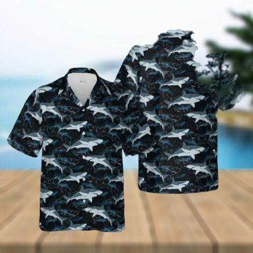 Shark Pattern Hawaiian Shirt Gift Holidays