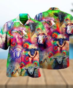 Sheep Animals Colorful Sheeps Hawaiian Shirt