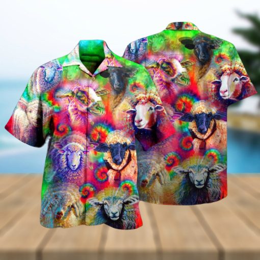 Sheep Animals Colorful Sheeps Hawaiian Shirt