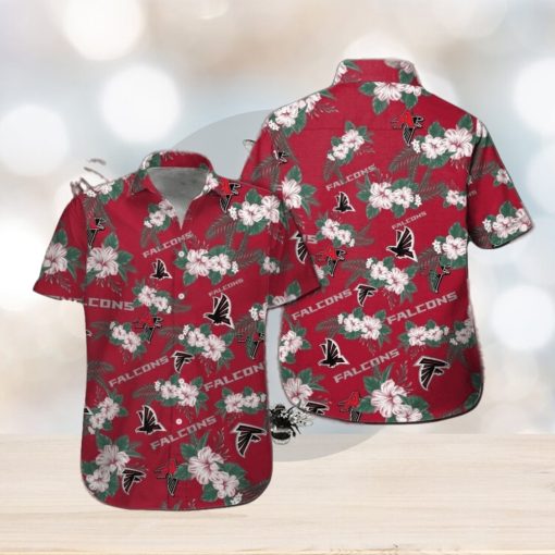 Short Sleeve Atlanta Falcons Hawaiian Shirt Tropical Button Up