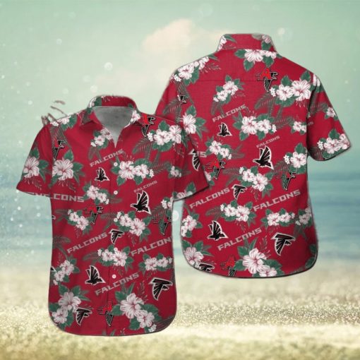 Short Sleeve Atlanta Falcons Hawaiian Shirt Tropical Button Up