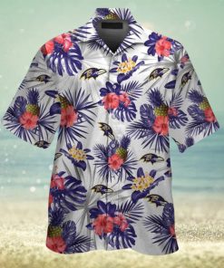 Short Sleeve Baltimore Ravens Hawaiian Shirt Button Up Tropical