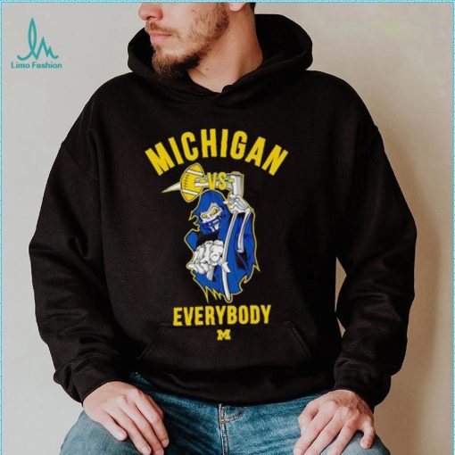 Skeleton Michigan vs everybody shirt