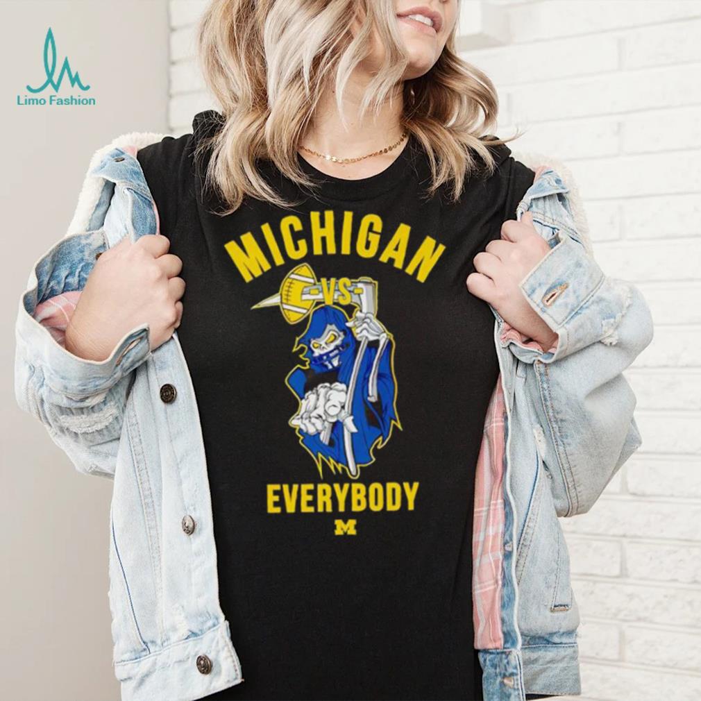 Skeleton Michigan vs everybody shirt Skeleton Michigan vs everybody shirt