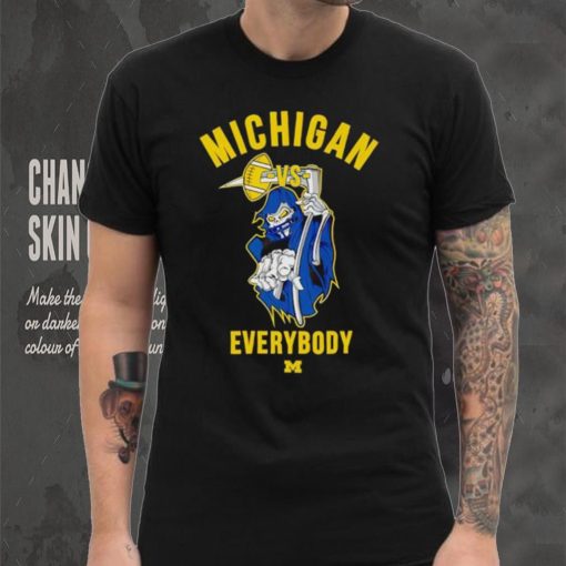 Skeleton Michigan vs everybody shirt