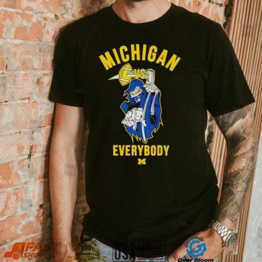Skeleton Michigan vs everybody shirt