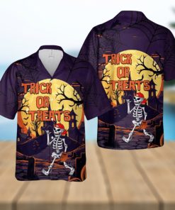 Skeleton Player Baseball Halloween Hawaiian Shirt Gift For Fans