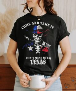 Skull Come And Take It Don’t Mess With Texas Razor Wire Shirt